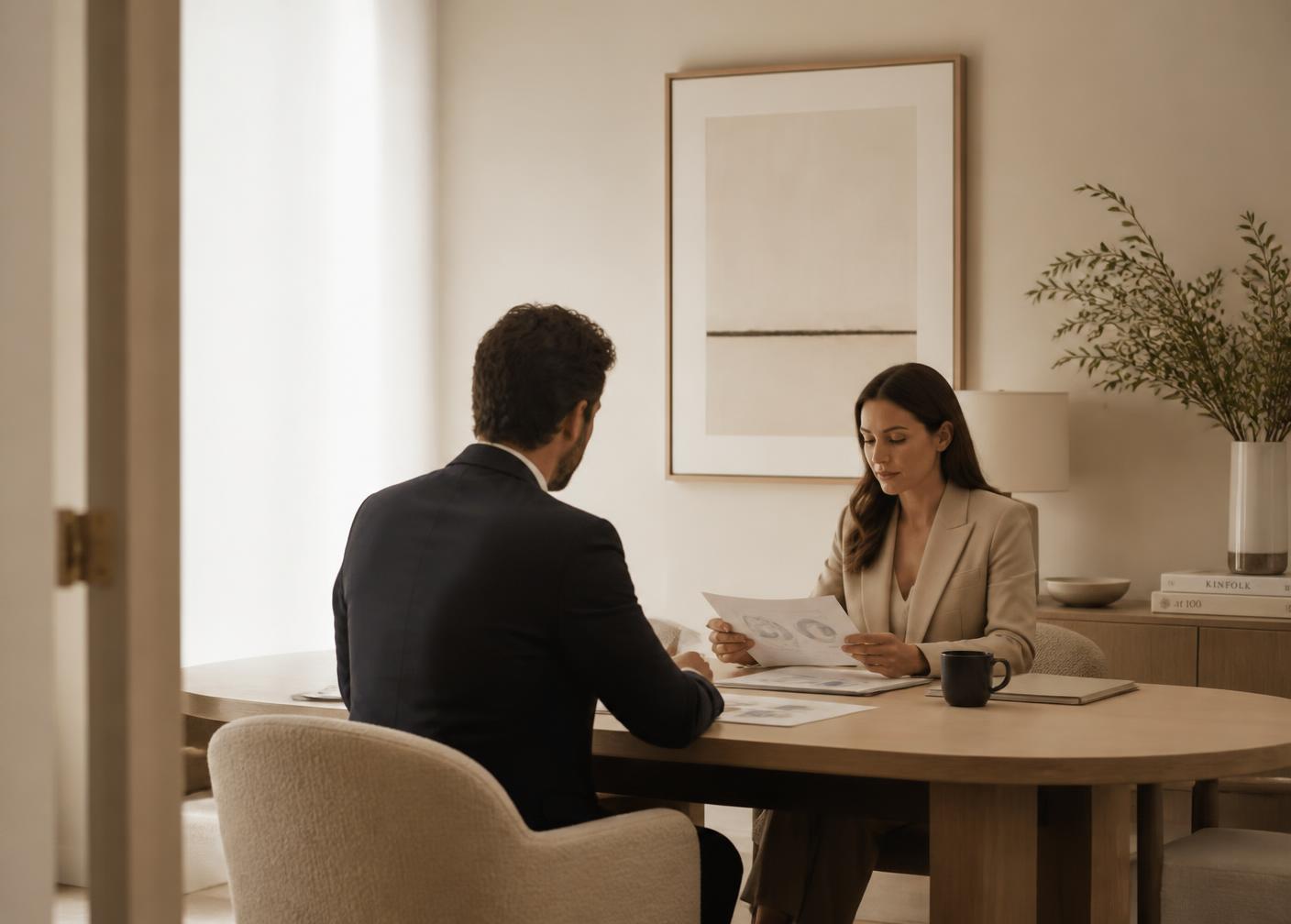 Sesión de consultoría estratégica con equipo directivo